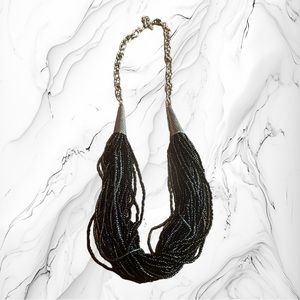 Adorable Black Multi-Strand Bead Necklace 🖤